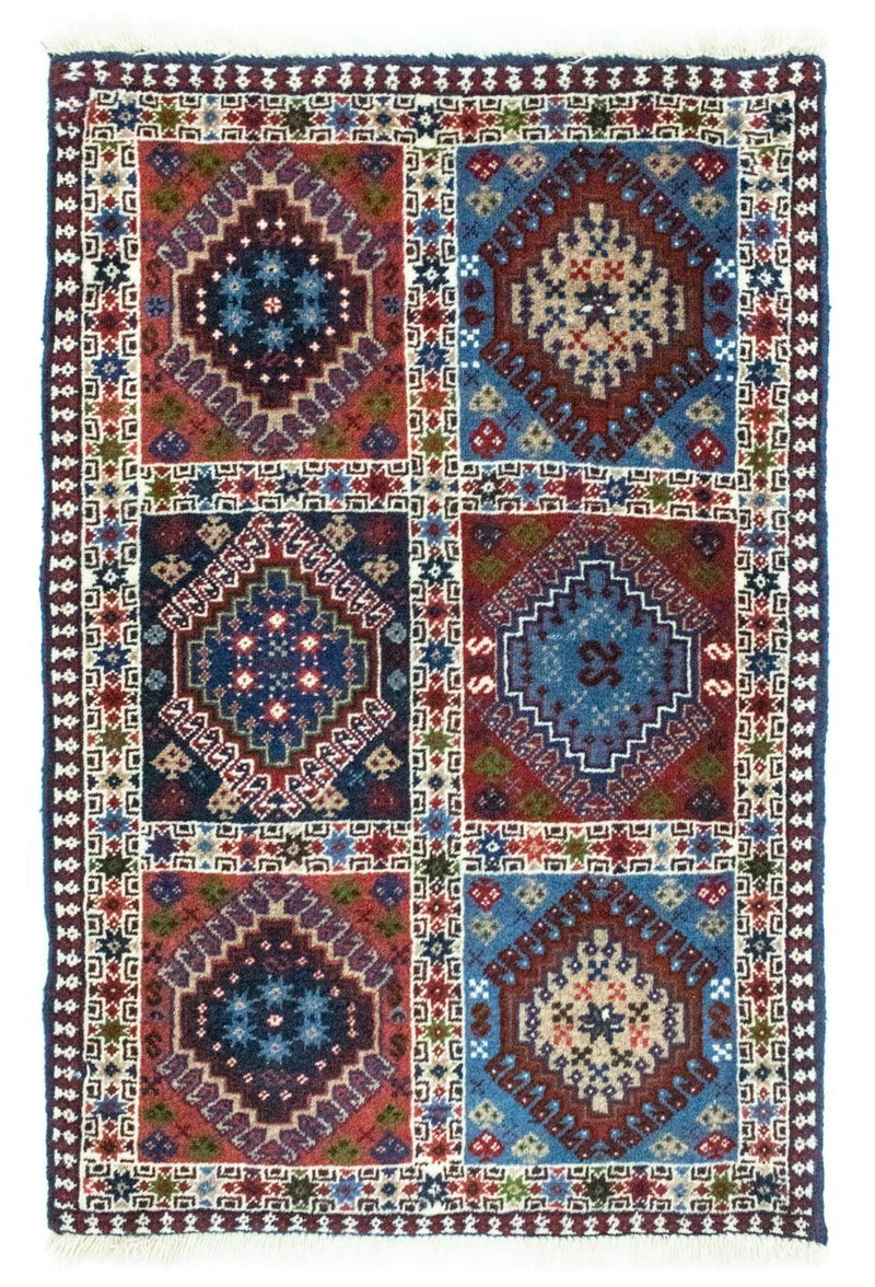 Persisk tæppe - Nomadisk - 90 x 60 cm - flerfarvet