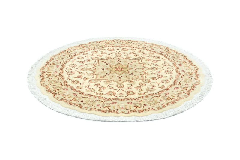 Persisk tæppe - Tabriz - Premium rundt  - 148 x 148 cm - beige