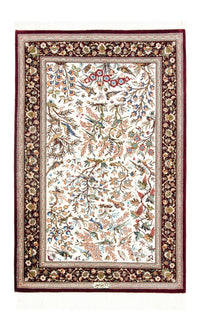 Silketæppe - Ghom Silk - Premium - 123 x 80 cm - beige