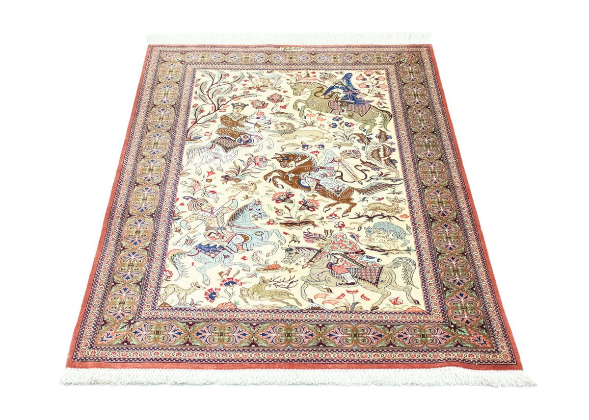 Silketæppe - Ghom Silk - Premium - 121 x 77 cm - beige