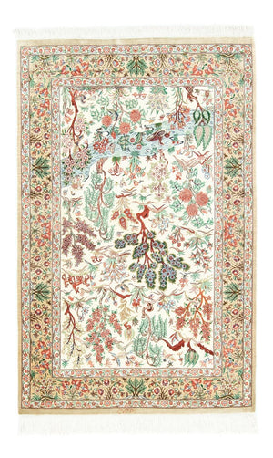 Silketæppe - Ghom Silk - Premium - 122 x 80 cm - beige