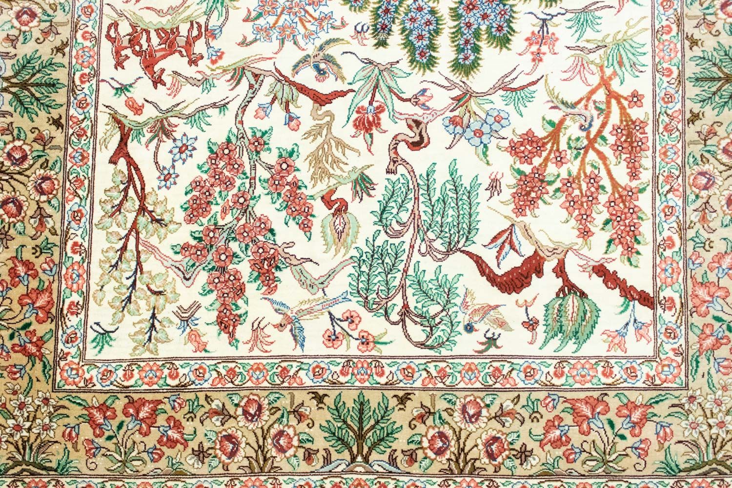 Silketæppe - Ghom Silk - Premium - 122 x 80 cm - beige