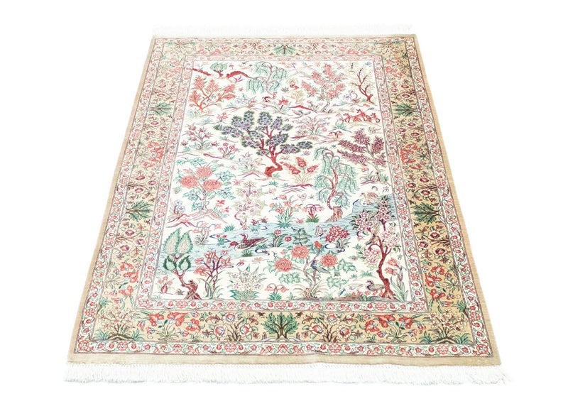Silketæppe - Ghom Silk - Premium - 122 x 80 cm - beige