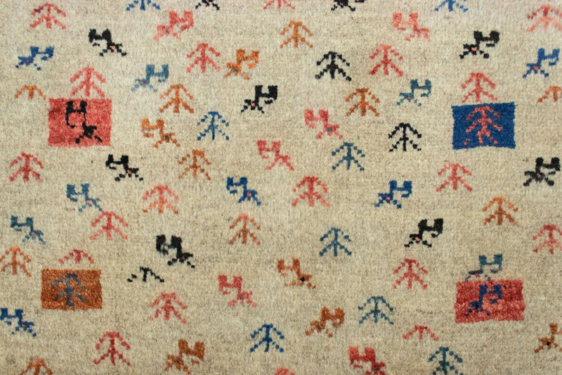Gabbeh-tæppe - Persisk - 128 x 73 cm - beige