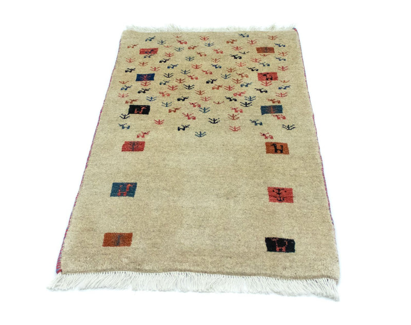 Gabbeh-tæppe - Persisk - 128 x 73 cm - beige