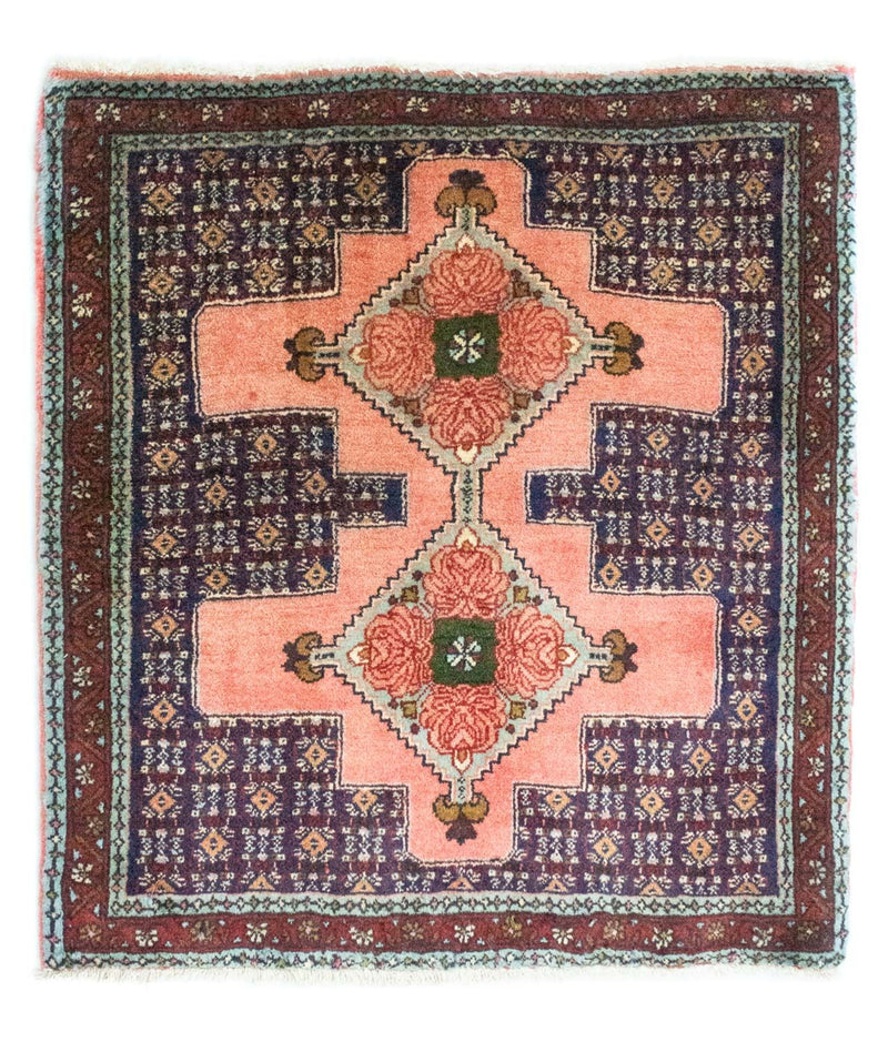 Persisk tæppe - Classic firkantet  - 77 x 73 cm - laks