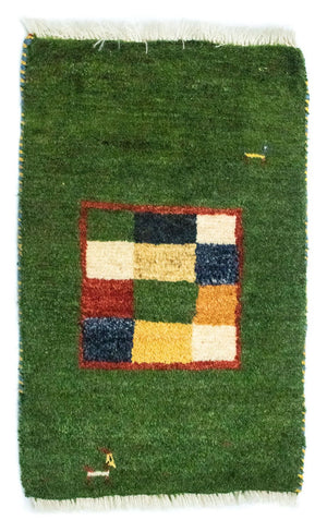 Gabbeh-tæppe - Persisk - 60 x 40 cm - grøn