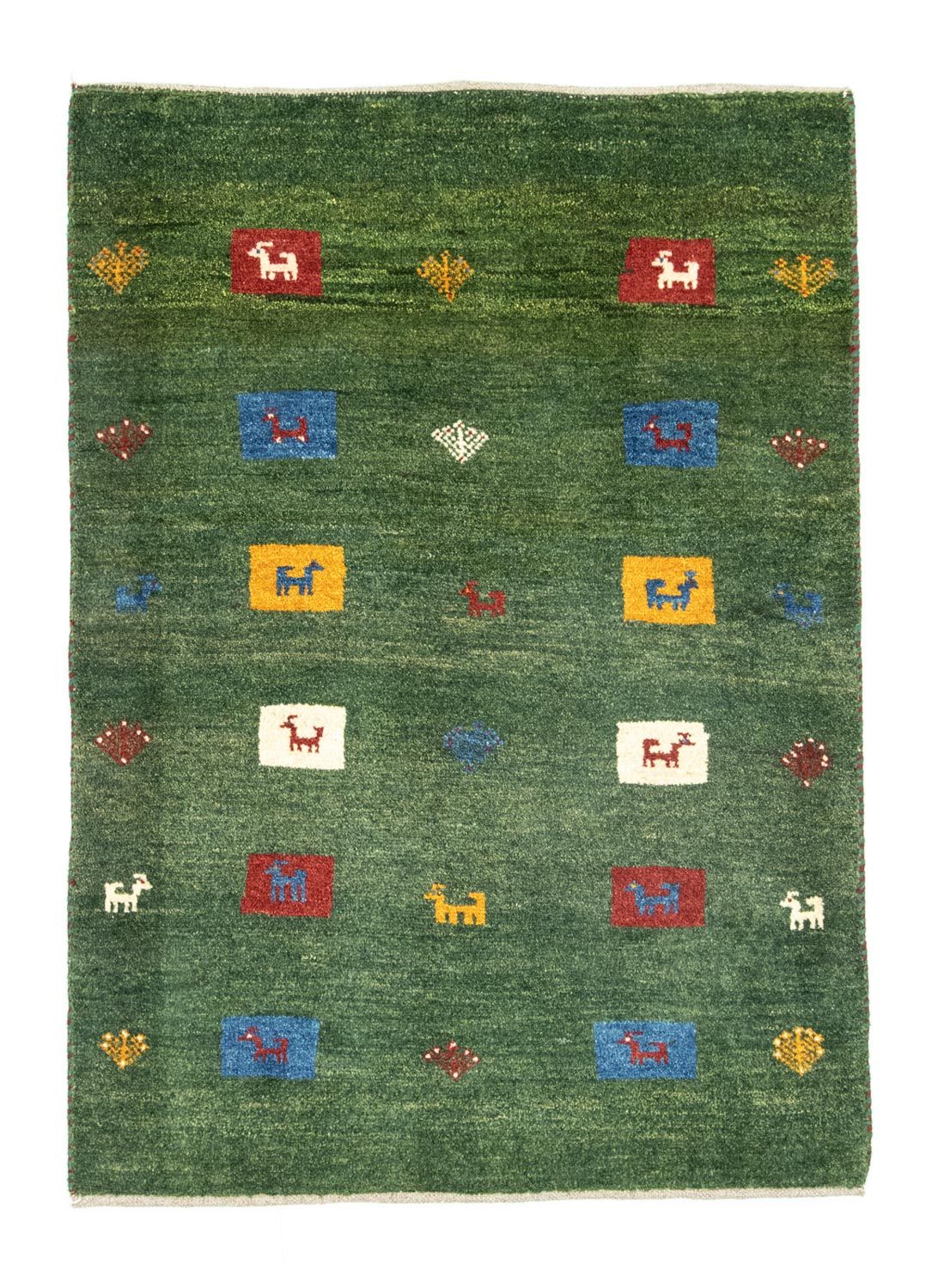 Gabbeh-tæppe - Persisk - 128 x 92 cm - grøn