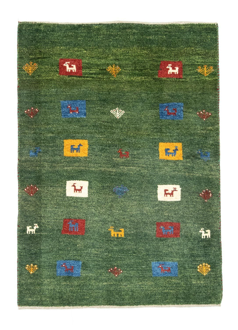 Gabbeh-tæppe - Persisk - 128 x 92 cm - grøn