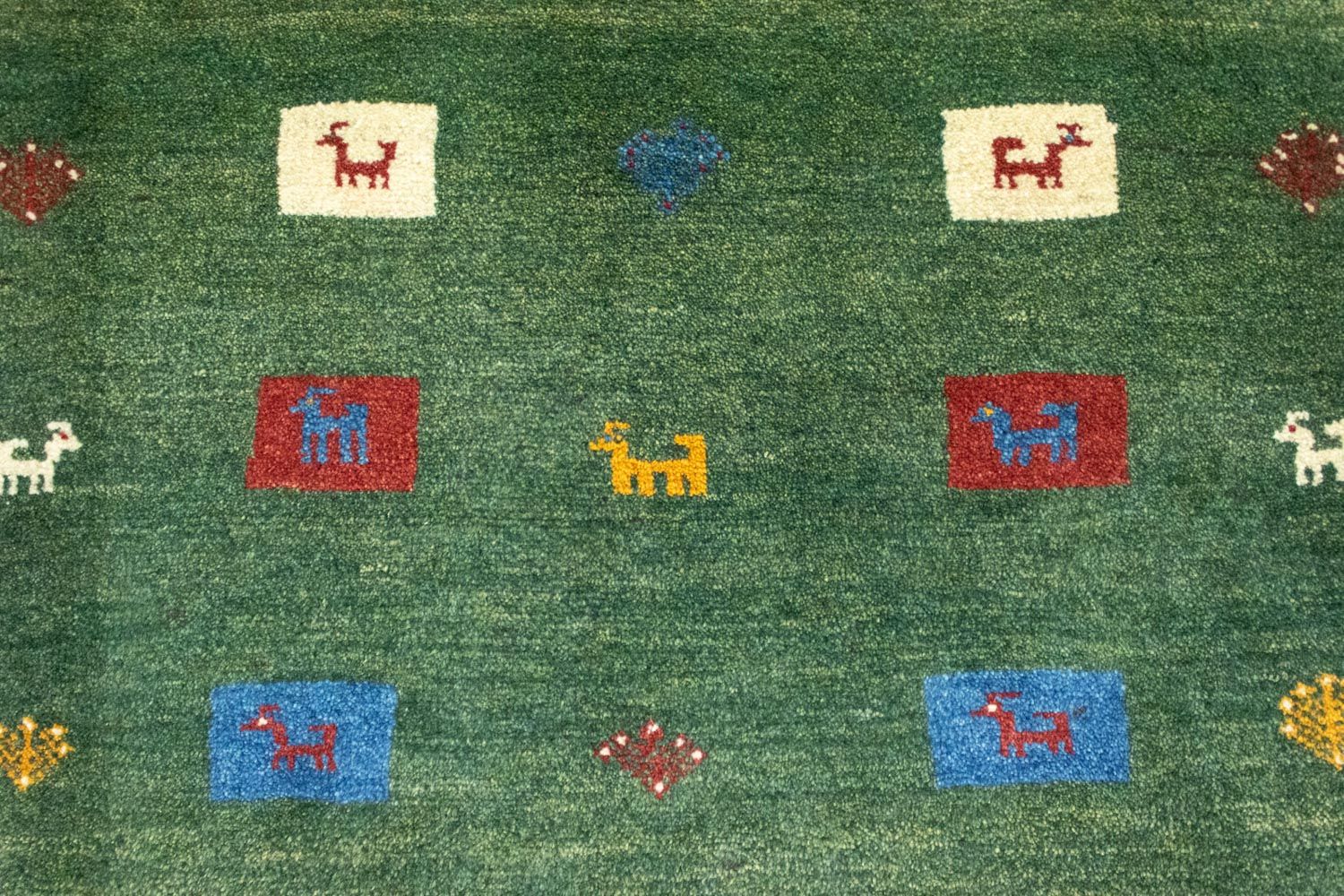 Gabbeh-tæppe - Persisk - 128 x 92 cm - grøn