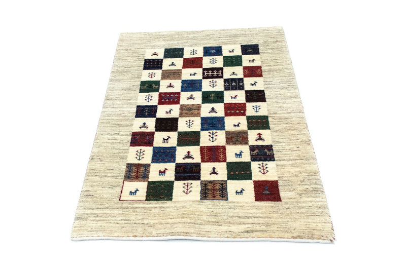 Gabbeh Tæppe - Loribaft Persisk - 124 x 83 cm - farvet