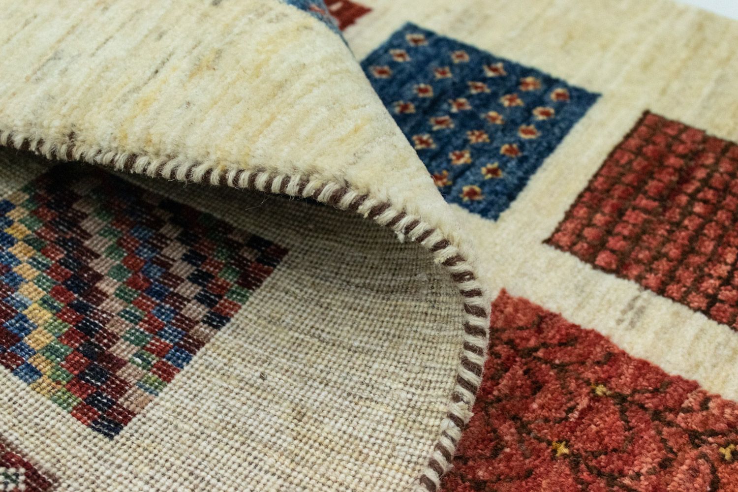 Gabbeh Tæppe - Loribaft Persisk - 132 x 86 cm - flerfarvet