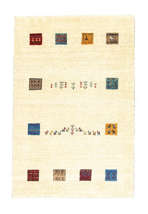 Gabbeh Tæppe - Loribaft Persisk - 128 x 80 cm - beige