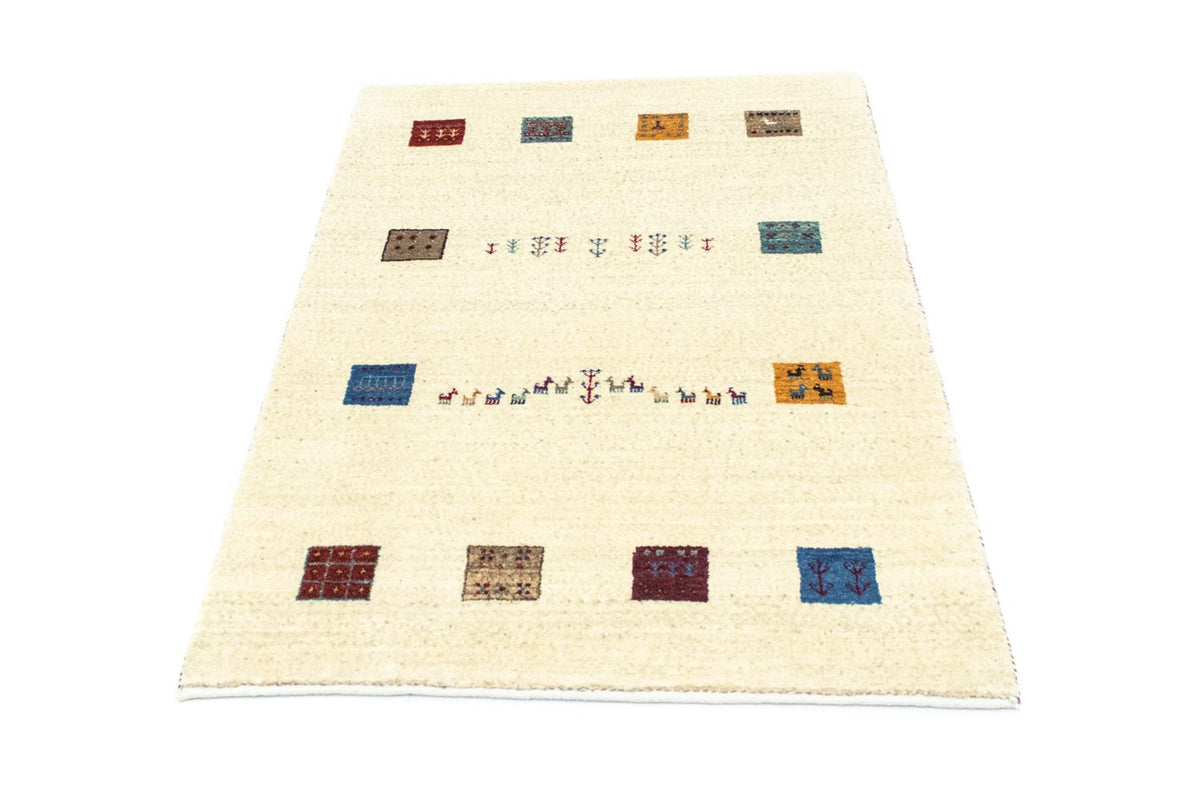 Gabbeh Tæppe - Loribaft Persisk - 128 x 80 cm - beige