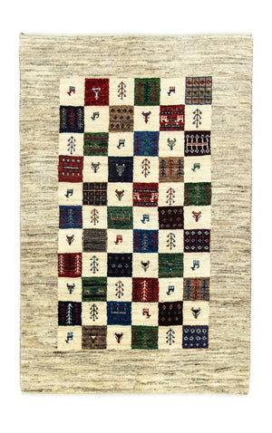 Gabbeh Tæppe - Loribaft Persisk - 125 x 82 cm - farvet
