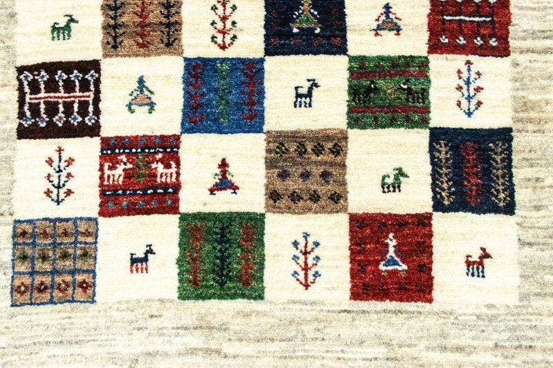 Gabbeh Tæppe - Loribaft Persisk - 125 x 82 cm - farvet