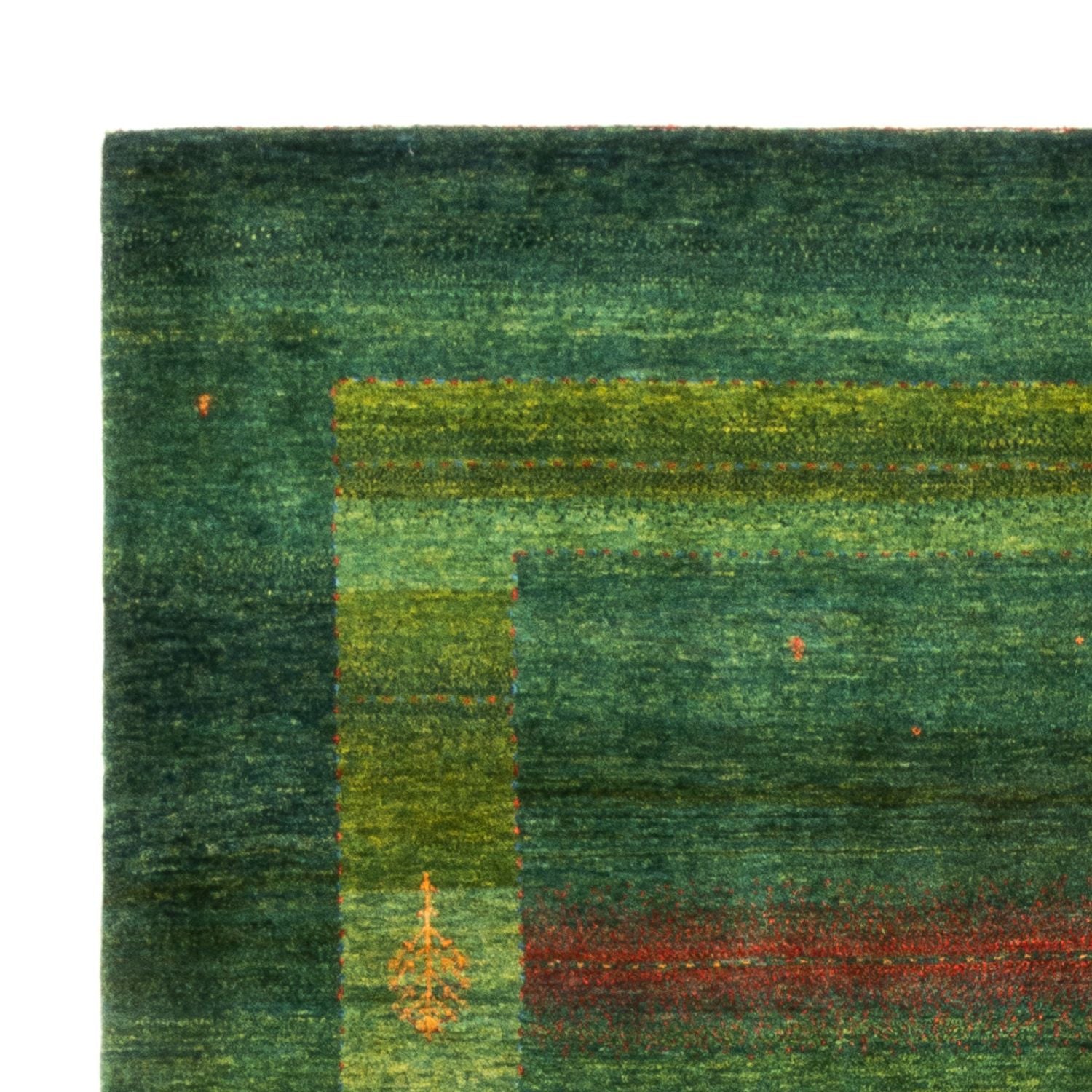 Gabbeh Tæppe - Loribaft Persisk - 245 x 175 cm - grøn