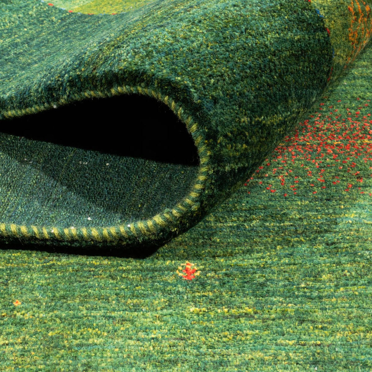 Gabbeh Tæppe - Loribaft Persisk - 245 x 175 cm - grøn