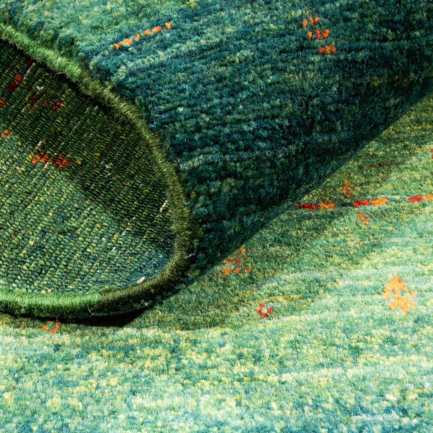 Gabbeh Tæppe - Loribaft Persisk - 152 x 107 cm - grøn