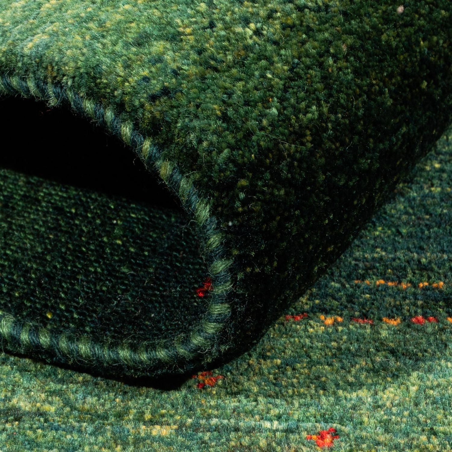 Gabbeh Tæppe - Loribaft Persisk - 164 x 110 cm - grøn
