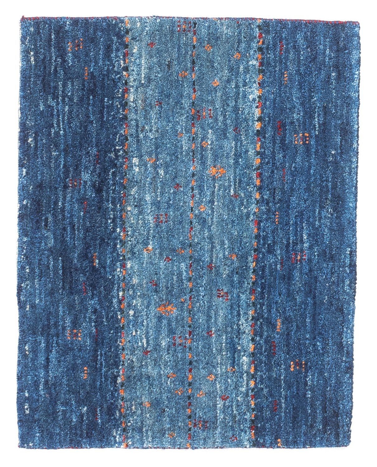 Gabbeh Tæppe - Loribaft Persisk - 63 x 50 cm - blå