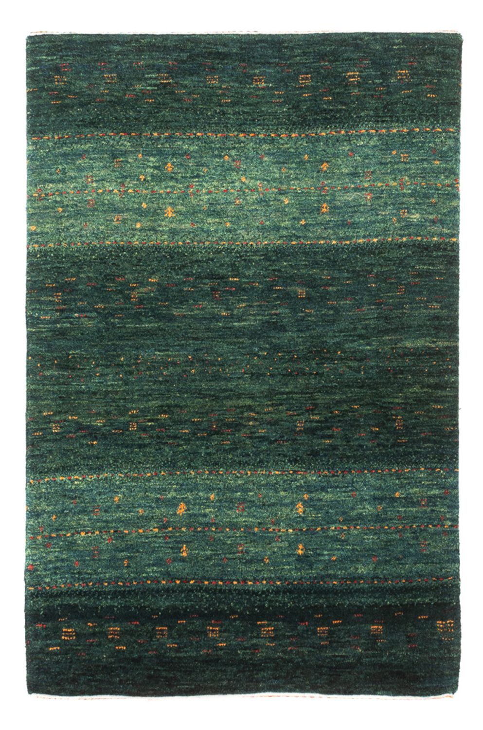 Gabbeh Tæppe - Loribaft Persisk - 129 x 84 cm - grøn
