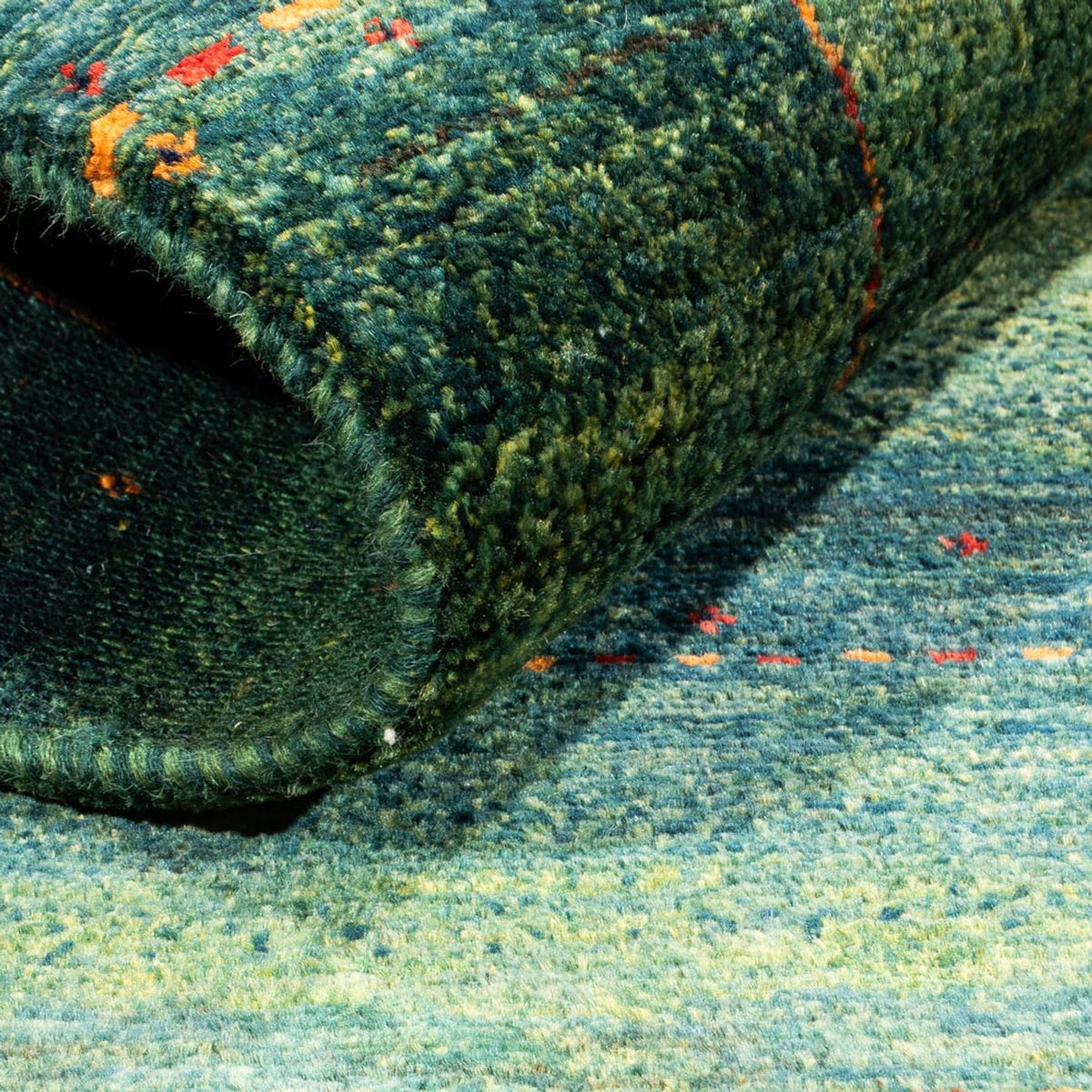 Gabbeh Tæppe - Loribaft Persisk - 135 x 83 cm - grøn