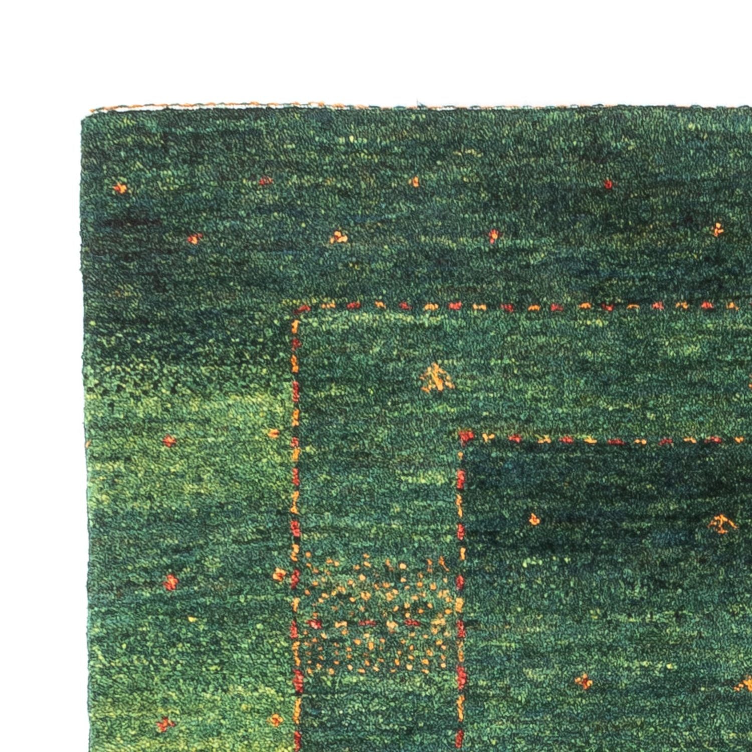 Gabbeh Tæppe - Loribaft Persisk - 115 x 86 cm - grøn