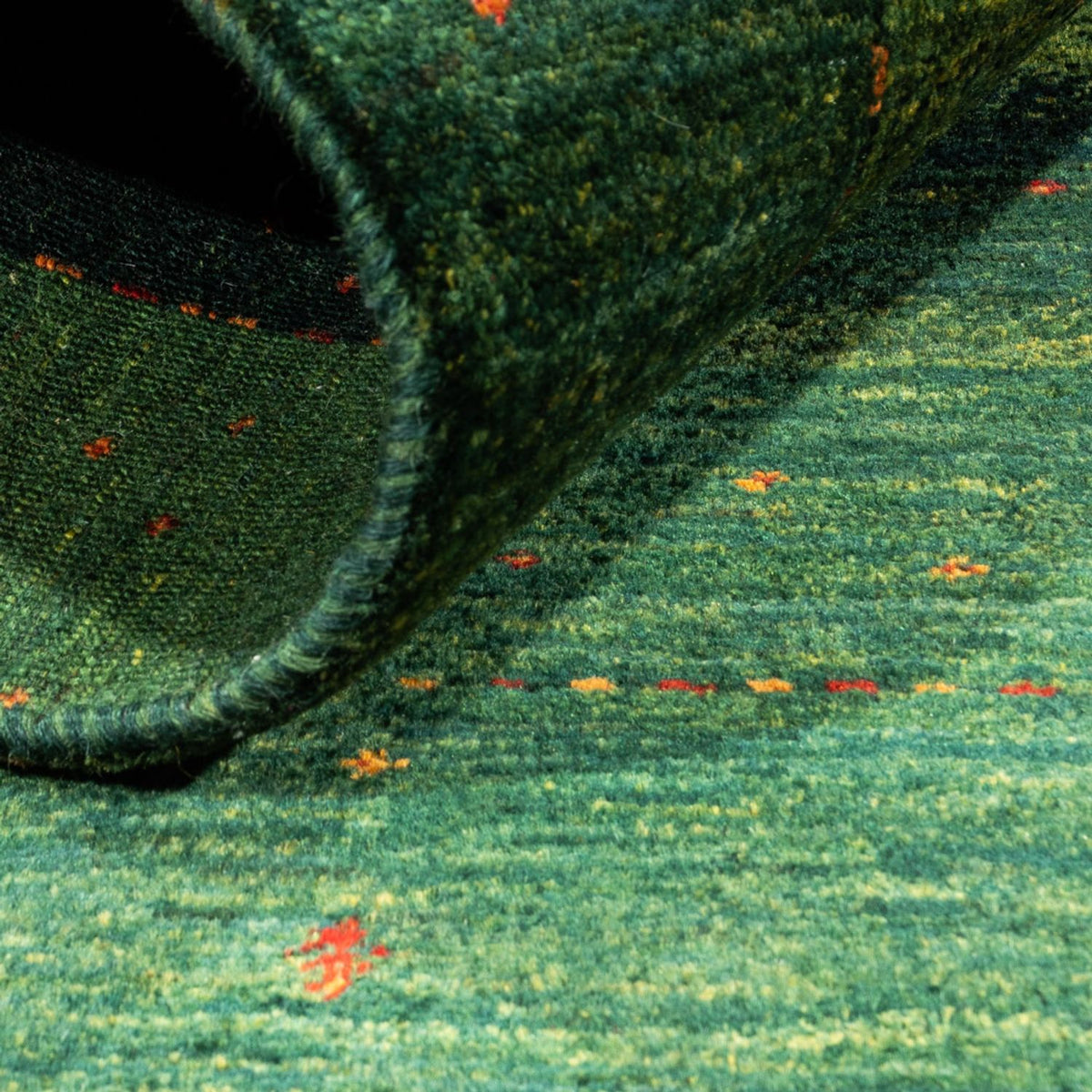 Gabbeh Tæppe - Loribaft Persisk - 136 x 84 cm - grøn