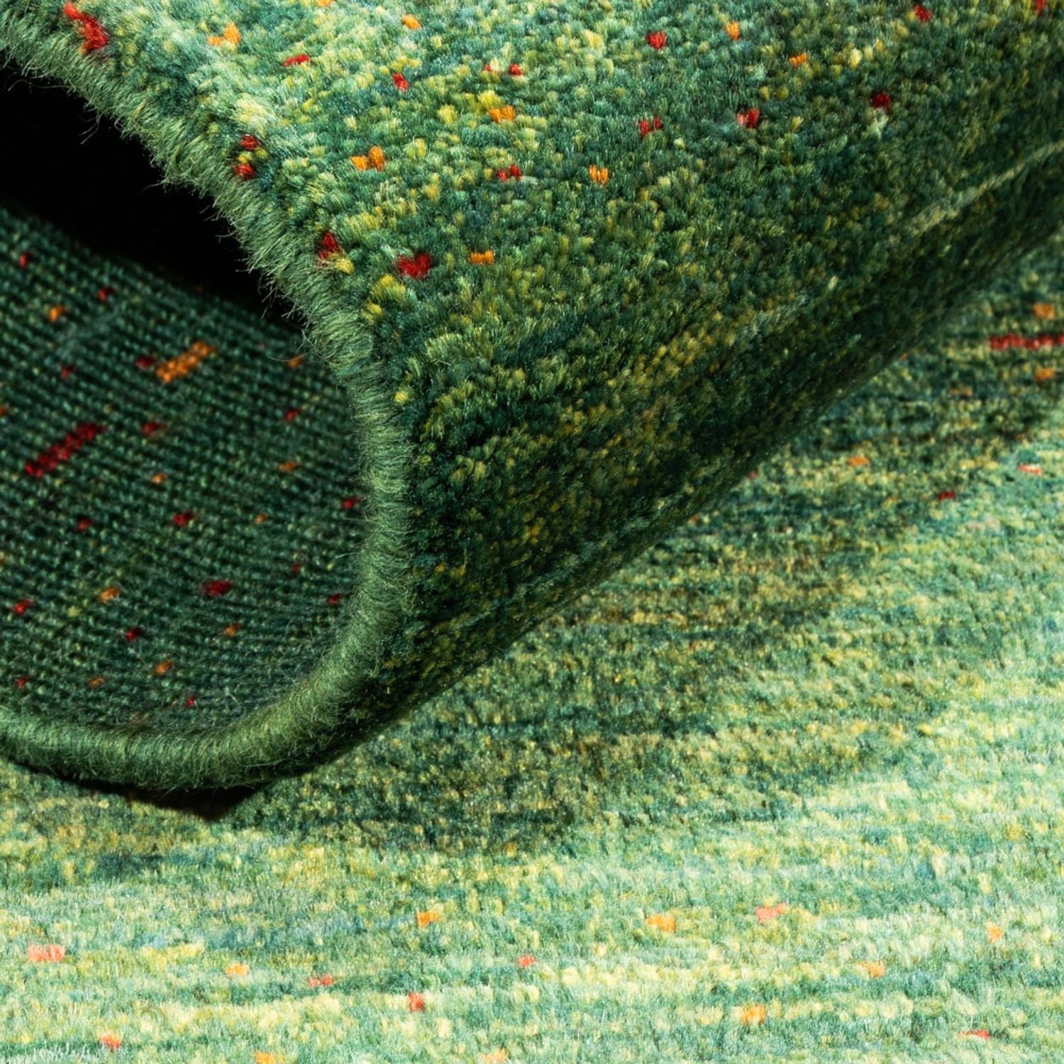 Gabbeh Tæppe - Loribaft Persisk - 140 x 70 cm - grøn