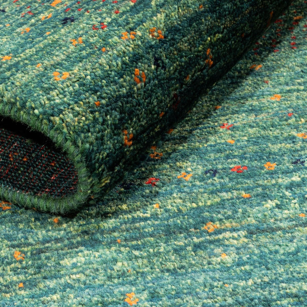 Gabbeh Tæppe - Loribaft Persisk - 124 x 87 cm - grøn