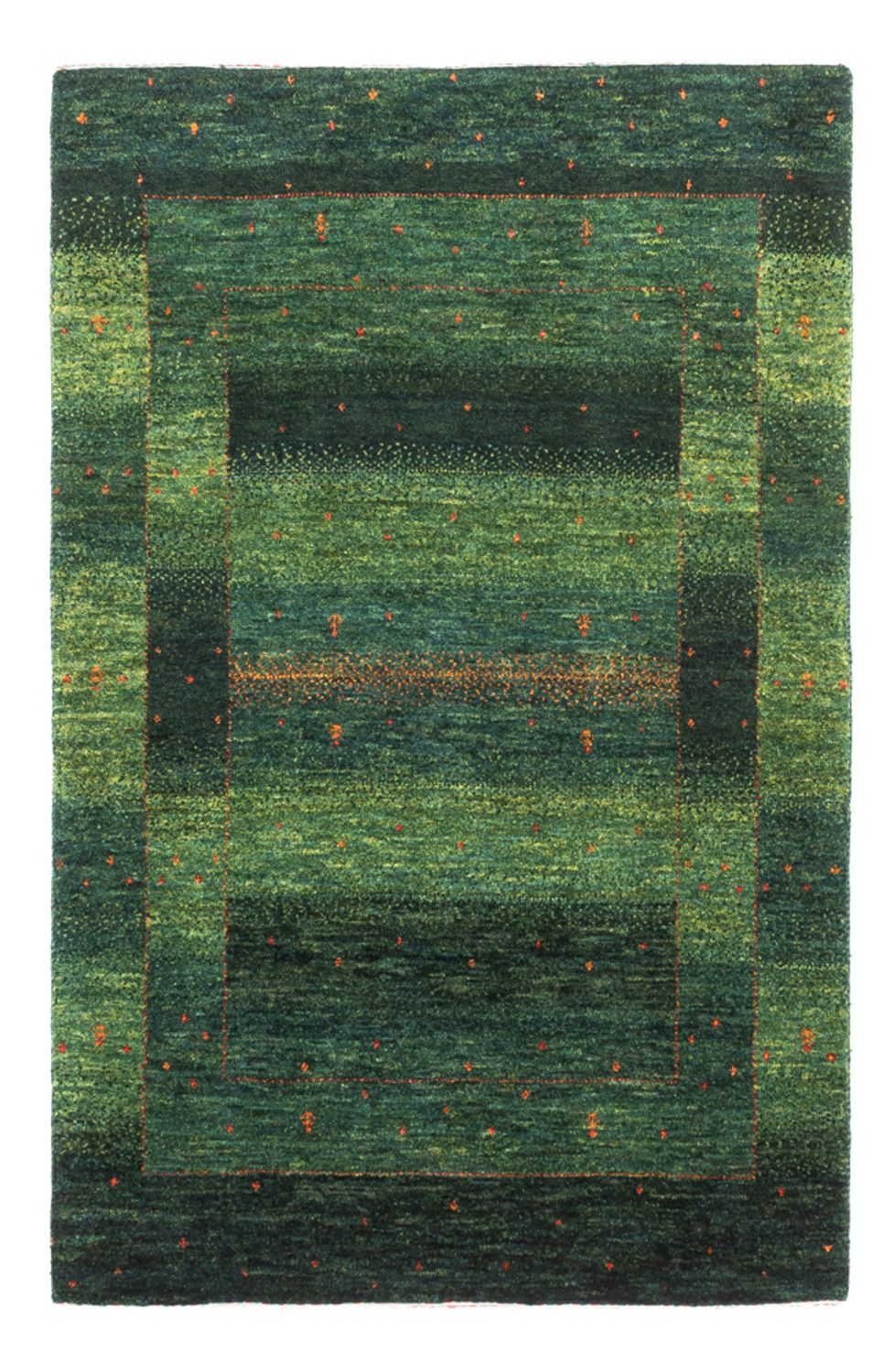 Gabbeh Tæppe - Loribaft Persisk - 129 x 82 cm - grøn