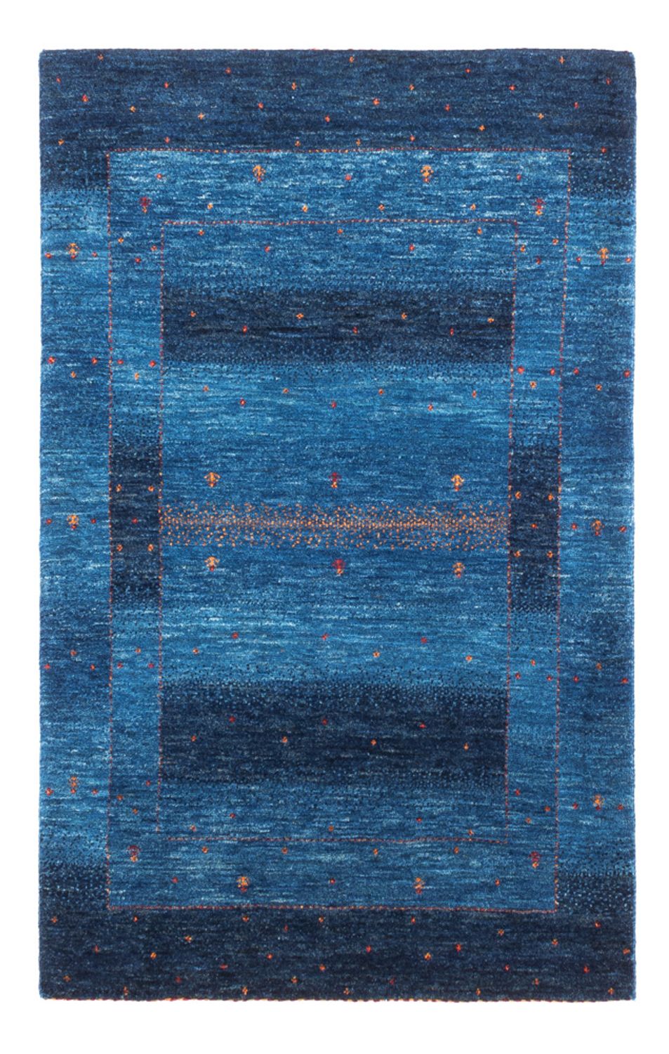 Gabbeh Tæppe - Loribaft Persisk - 129 x 85 cm - blå
