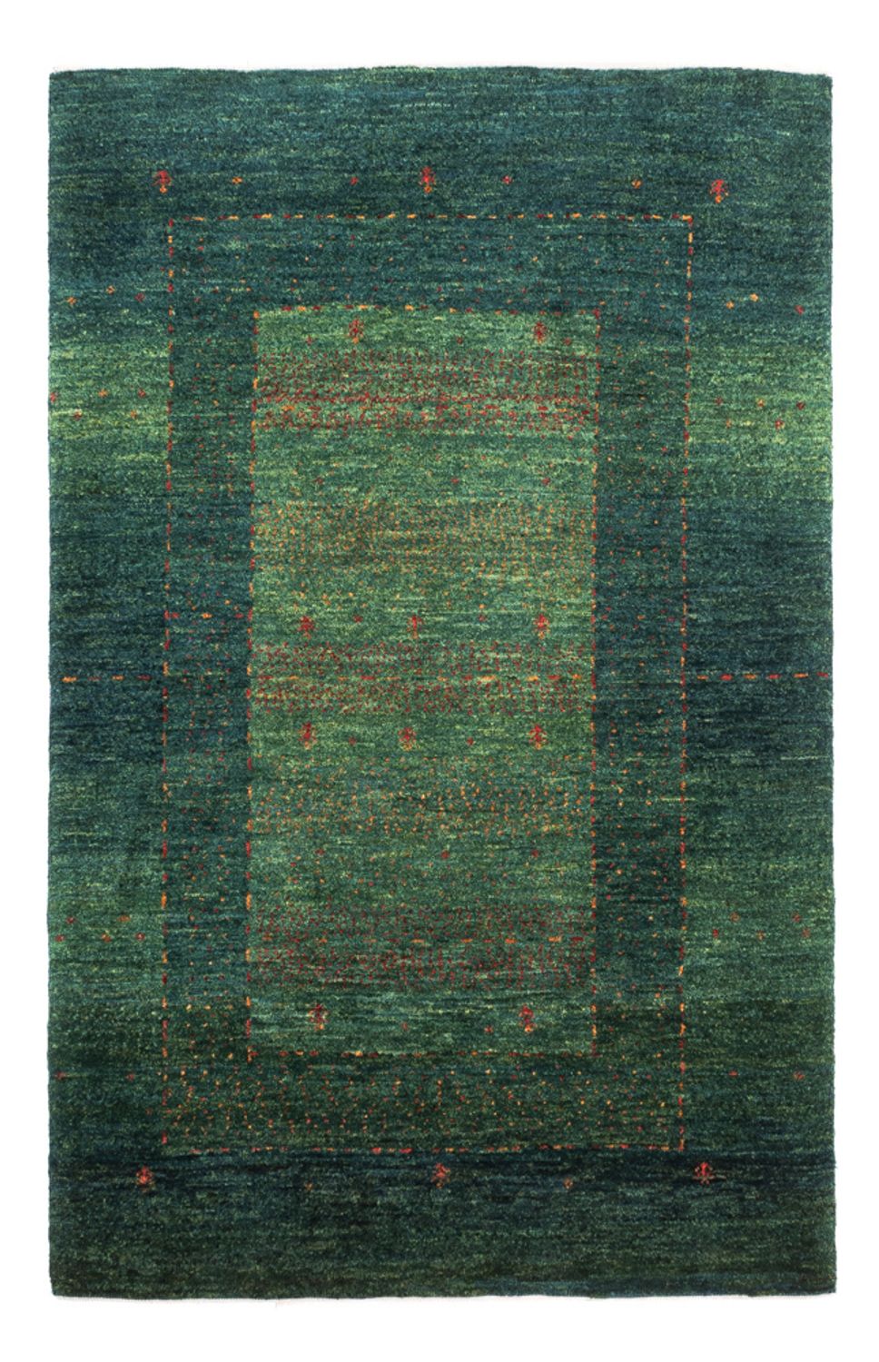 Gabbeh Tæppe - Loribaft Persisk - 132 x 85 cm - grøn