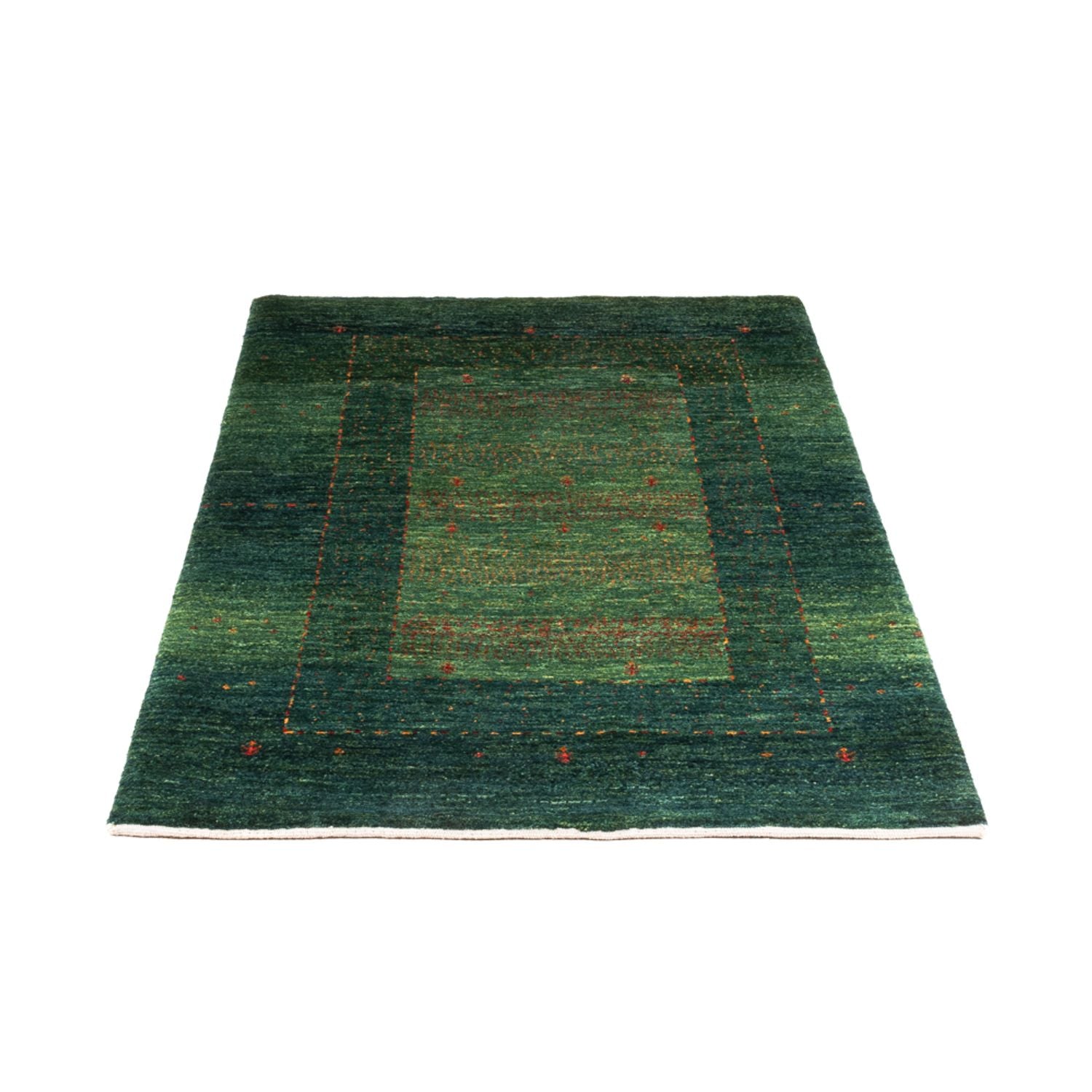 Gabbeh Tæppe - Loribaft Persisk - 132 x 85 cm - grøn