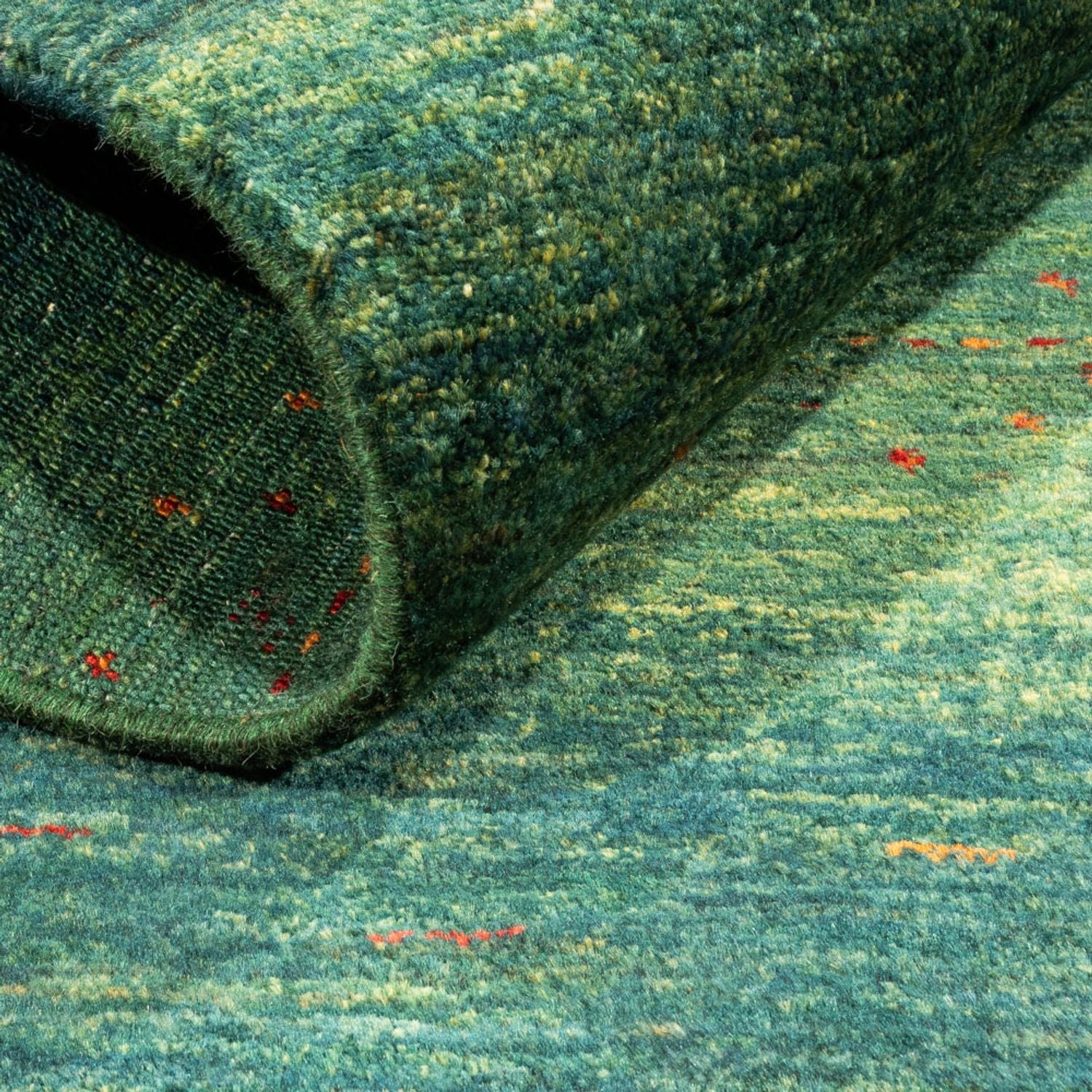 Gabbeh Tæppe - Loribaft Persisk - 126 x 84 cm - grøn