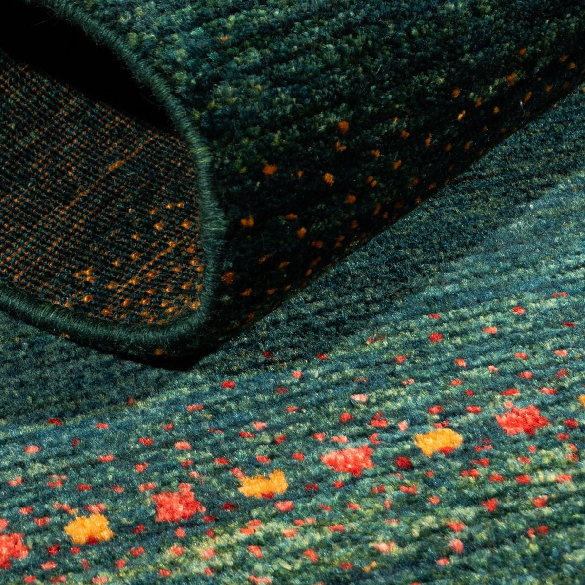 Gabbeh Tæppe - Loribaft Persisk - 136 x 68 cm - grøn