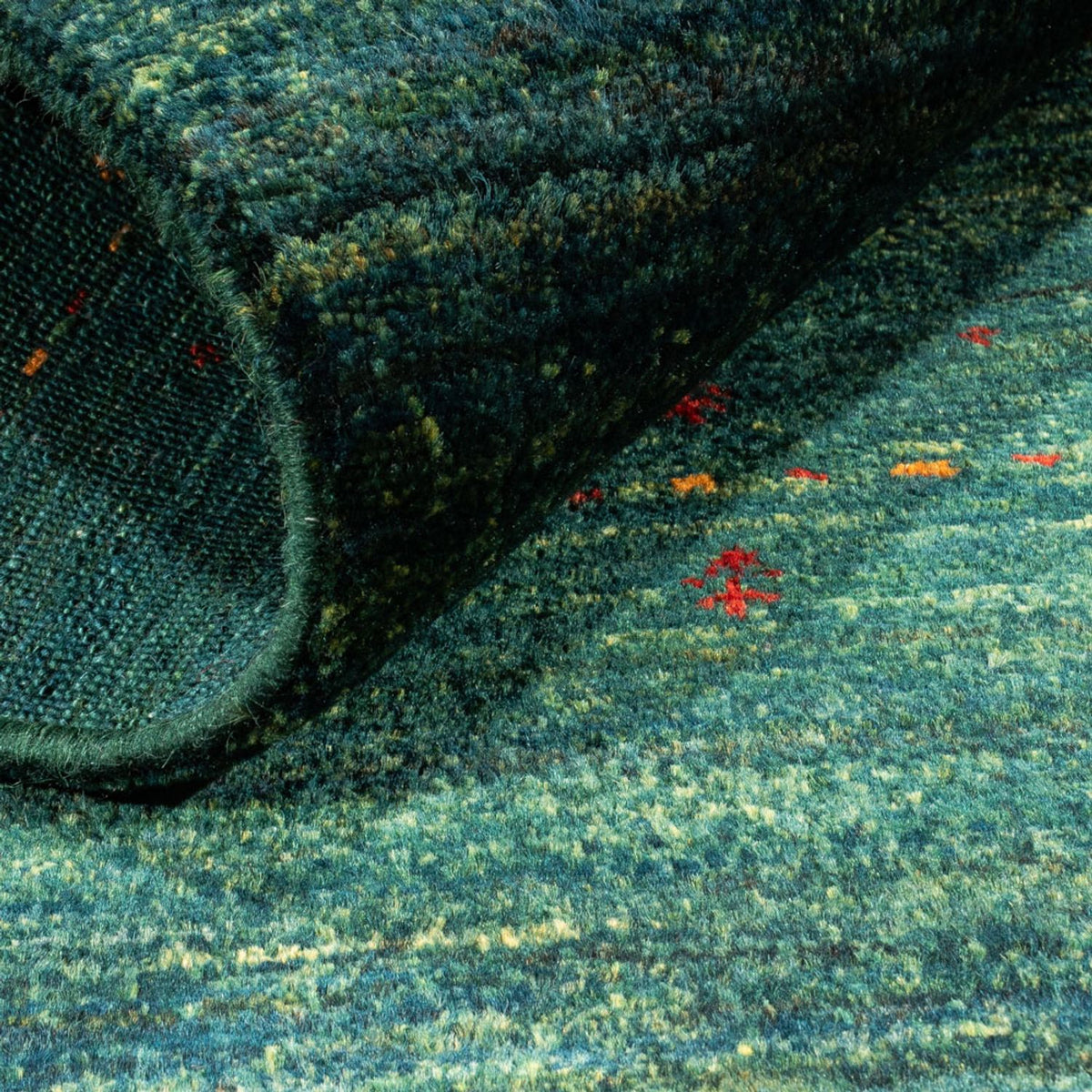 Gabbeh Tæppe - Loribaft Persisk - 125 x 82 cm - grøn