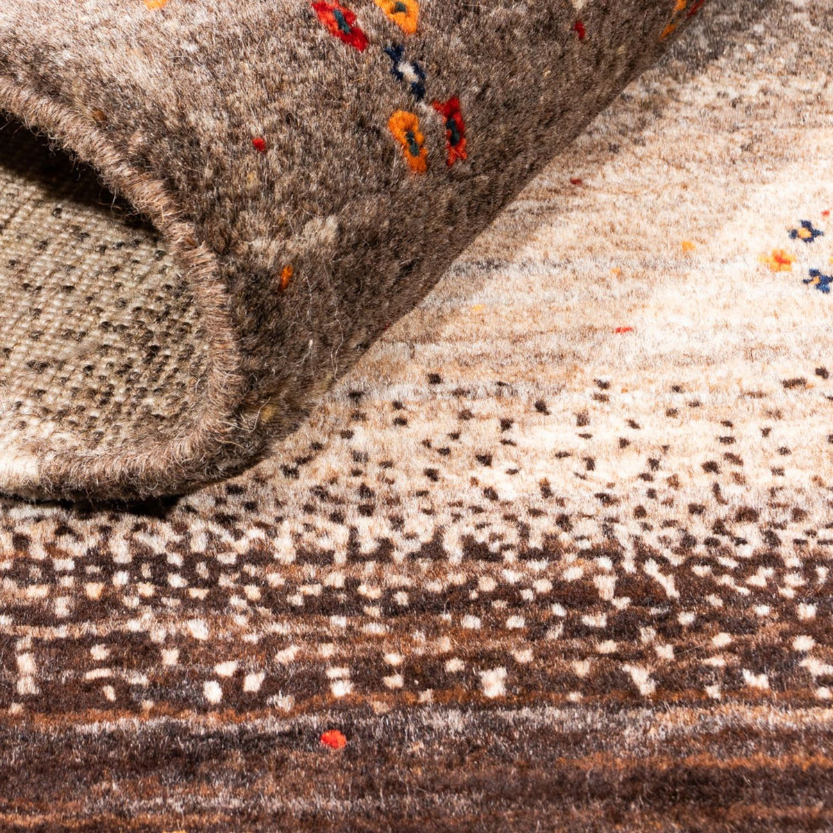 Gabbeh Tæppe - Loribaft Persisk - 127 x 82 cm - grå