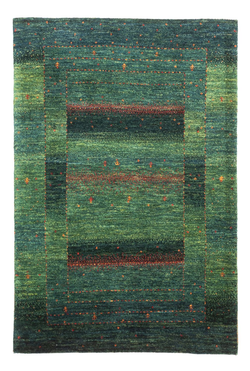 Gabbeh Tæppe - Loribaft Persisk - 125 x 86 cm - grøn
