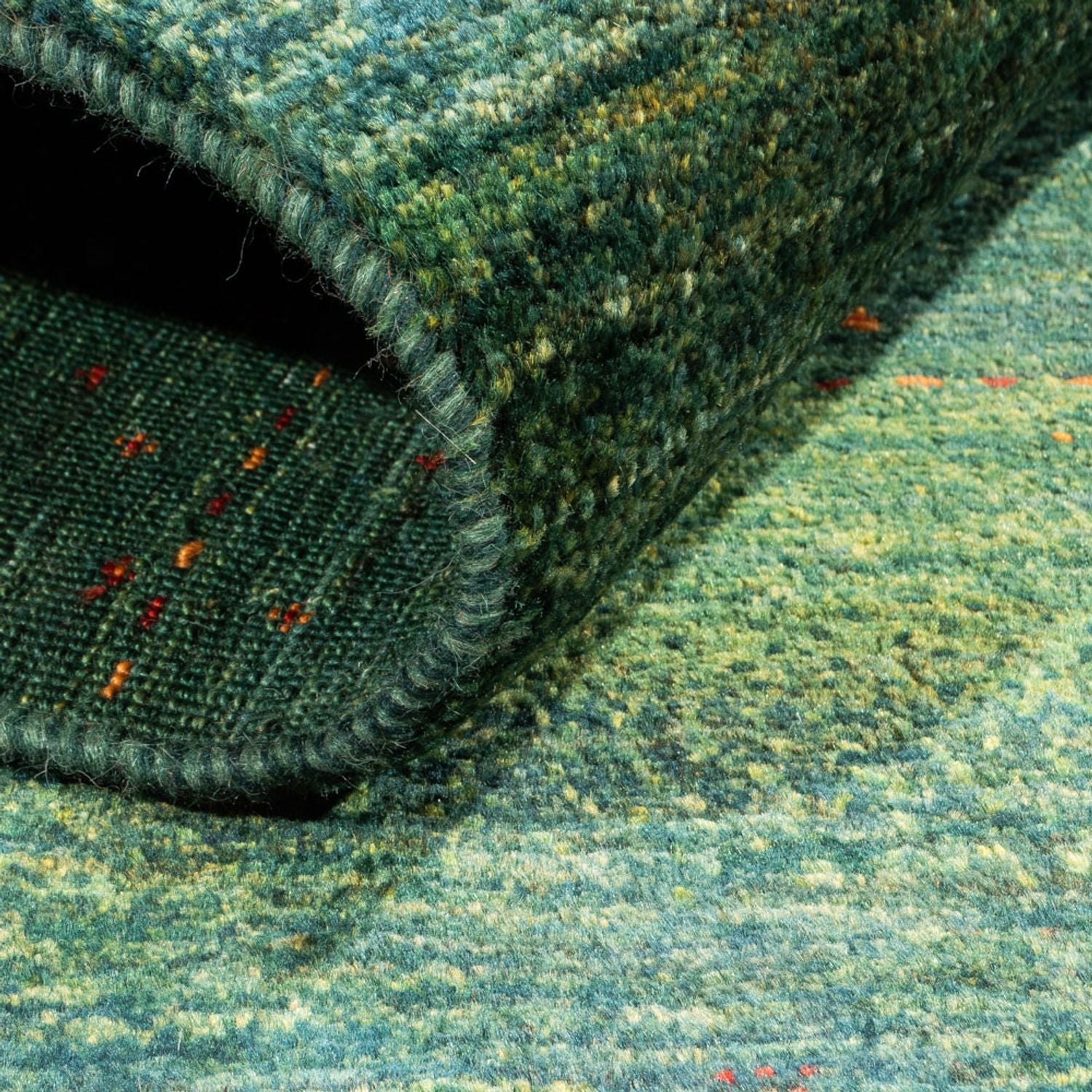 Gabbeh Tæppe - Loribaft Persisk - 125 x 85 cm - grøn
