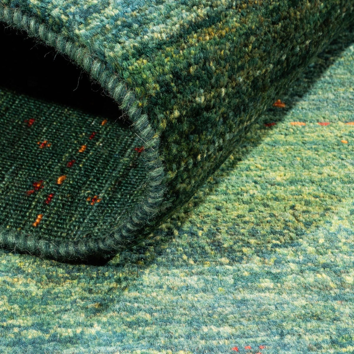 Gabbeh Tæppe - Loribaft Persisk - 125 x 85 cm - grøn