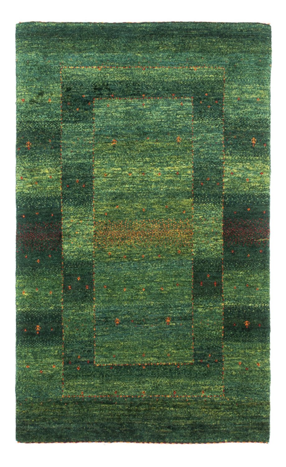 Gabbeh Tæppe - Loribaft Persisk - 123 x 79 cm - grøn