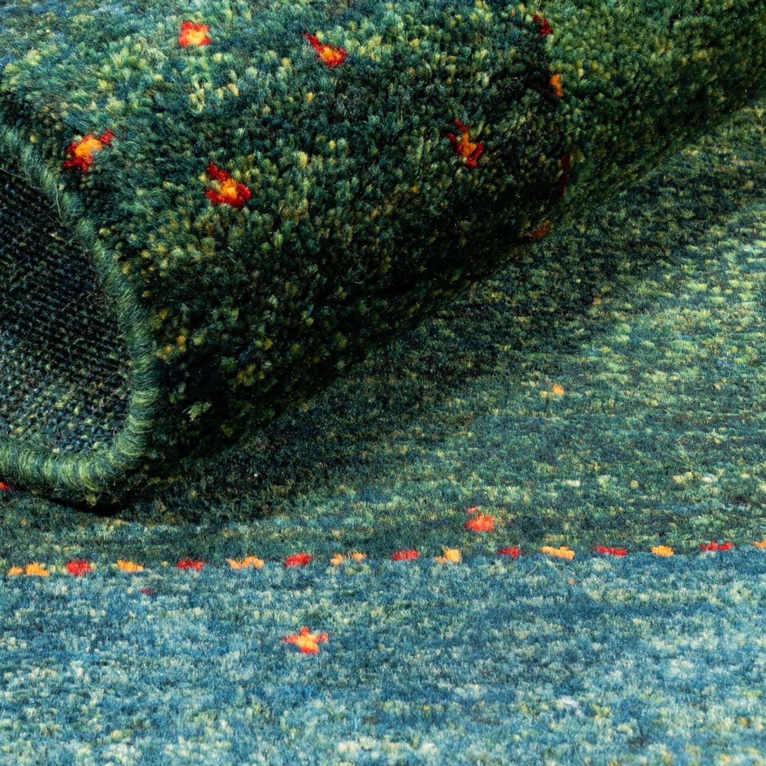 Gabbeh Tæppe - Loribaft Persisk - 121 x 80 cm - grøn