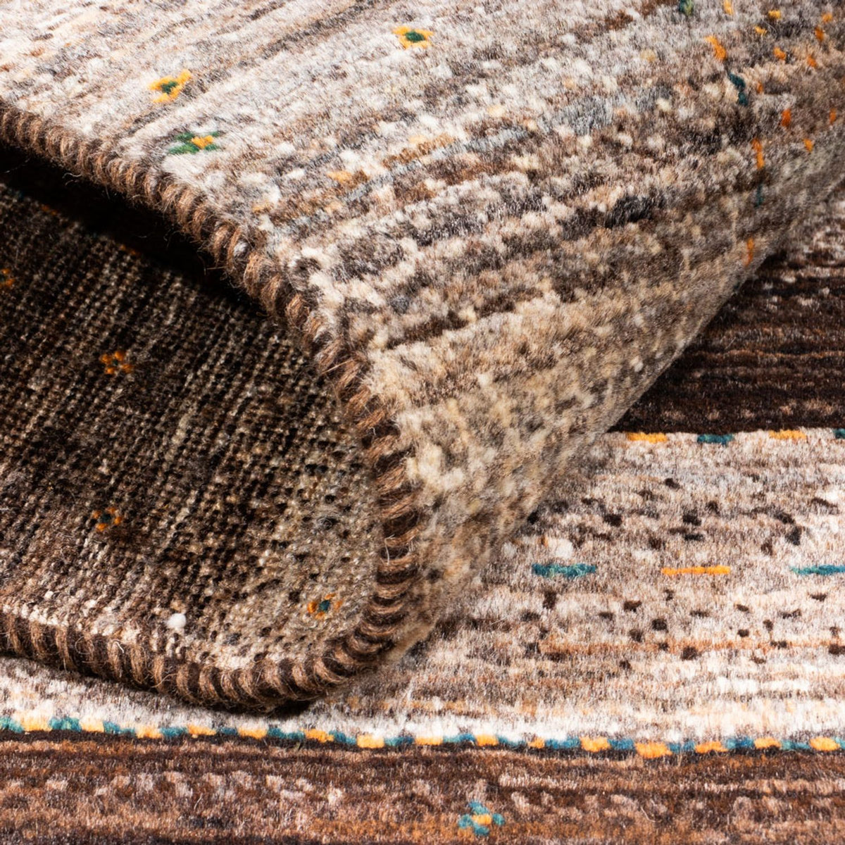 Gabbeh Tæppe - Loribaft Persisk - 122 x 84 cm - grå