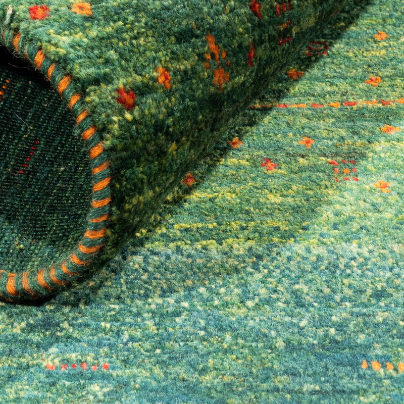 Gabbeh Tæppe - Loribaft Persisk - 110 x 82 cm - grøn