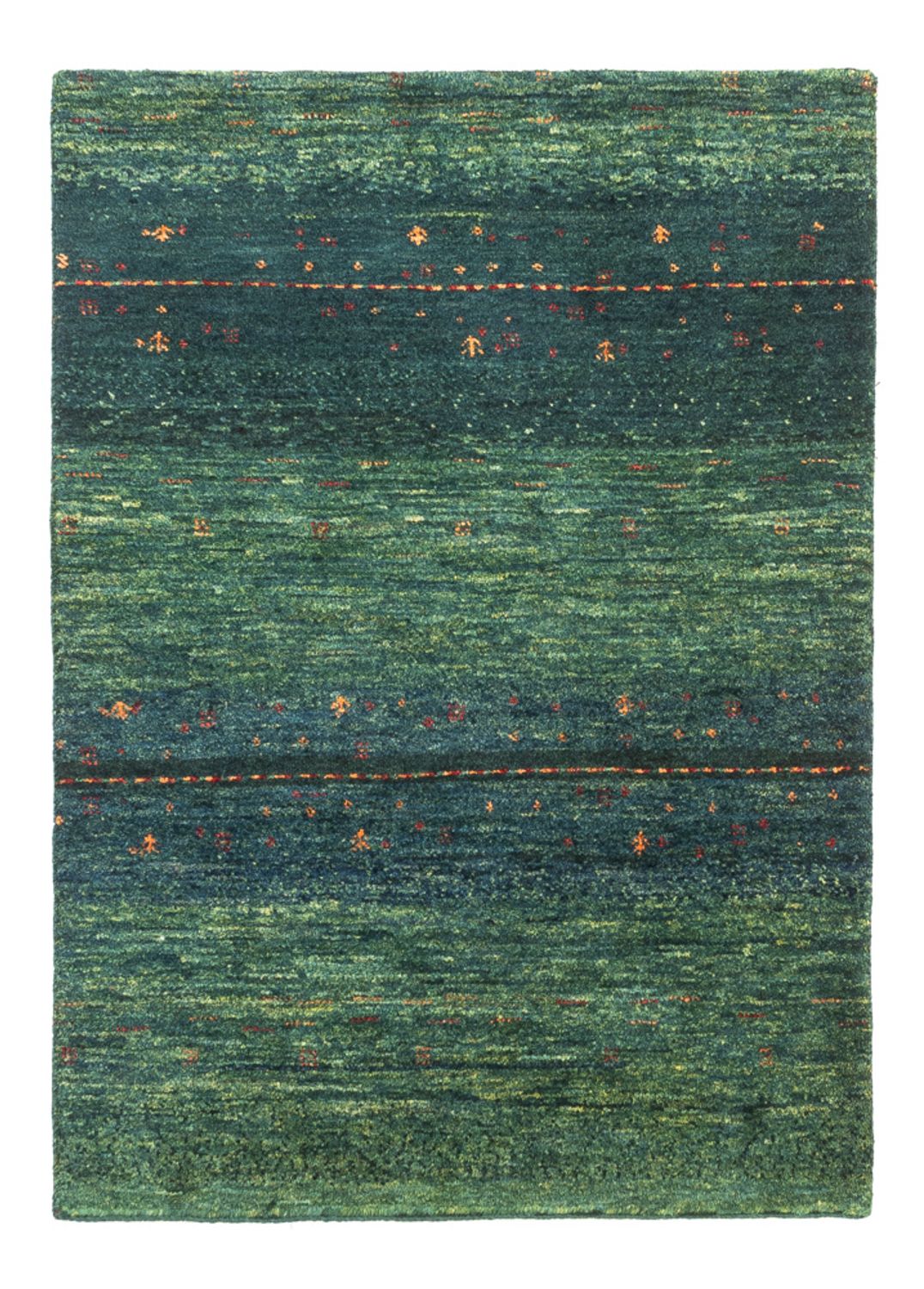 Gabbeh Tæppe - Loribaft Persisk - 110 x 81 cm - grøn