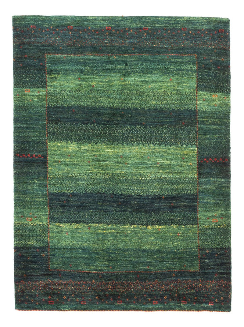 Gabbeh Tæppe - Loribaft Persisk - 110 x 86 cm - grøn