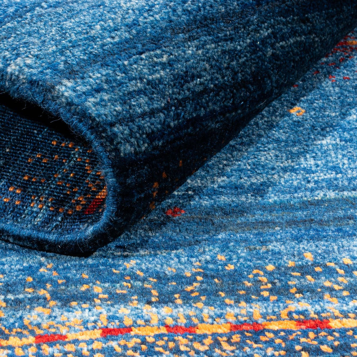 Gabbeh Tæppe - Loribaft Persisk - 136 x 85 cm - blå