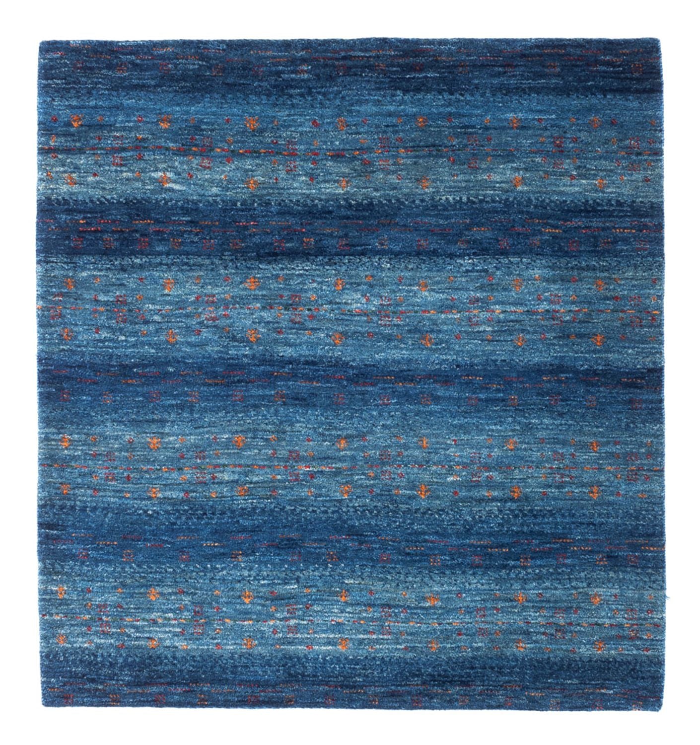 Gabbeh Tæppe - Loribaft Persisk - 112 x 100 cm - blå